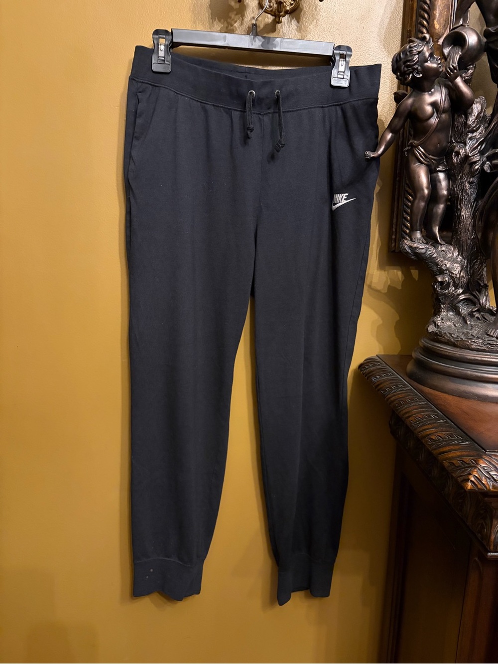 Nike Black Joggers with White Swoosh Tag